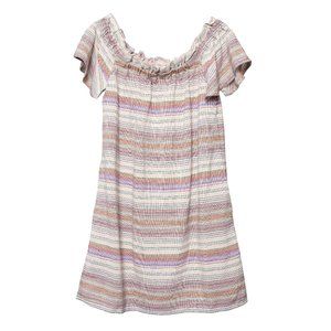 Philosophy Multicolor Striped Off Shoulder Dress